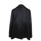 Chanel 11A Black Satin Jacket with Square Buttons - FR38 / USA S