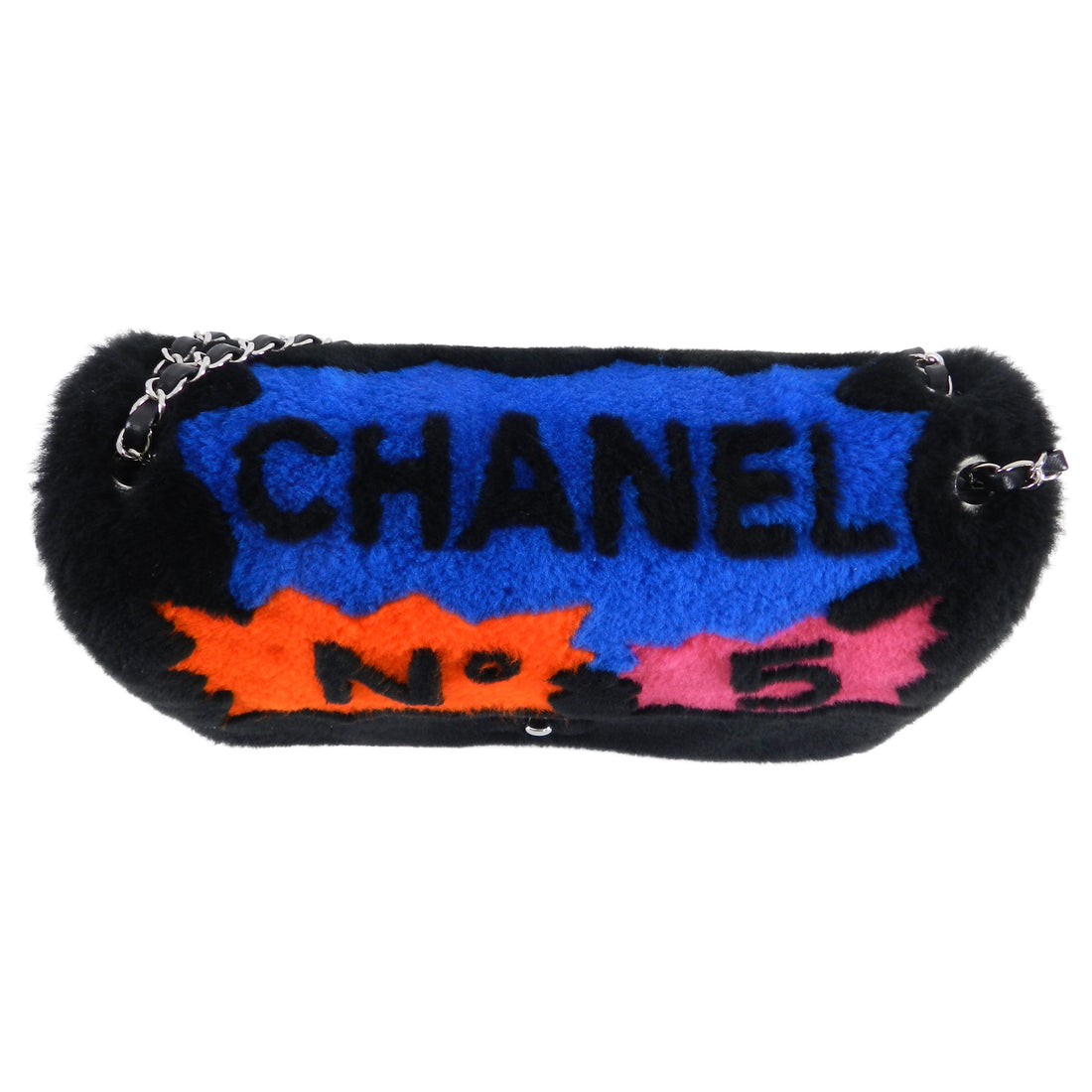 Chanel Classic Flap Pop Art No. 5 Caption Comic Lambskin Black Multicolor  Bag For Sale at 1stDibs
