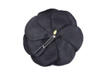 Chanel Vintage 1990’s Extra Large Black Silk Camelia Flower Pin