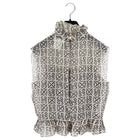 Chanel Vintage 00A Sheer Silk Chiffon Coco Logo Top - USA 6