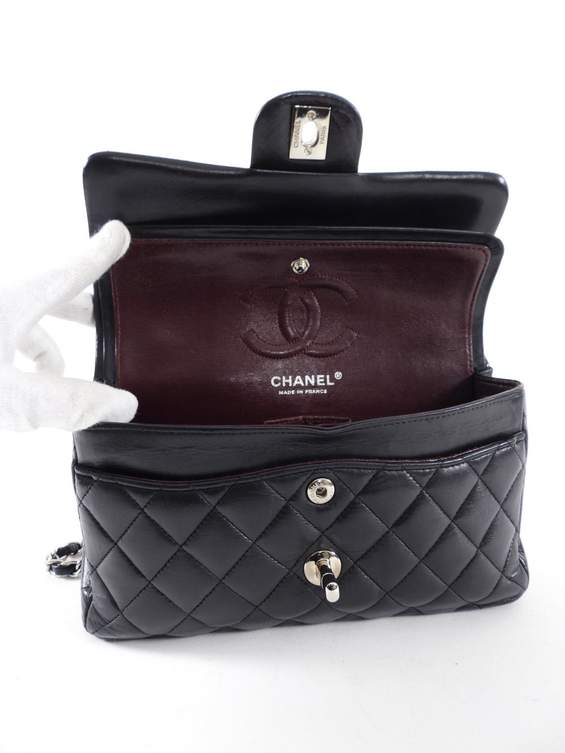 Chanel Black Lambskin Small Classic Double Flap SHW – I MISS YOU