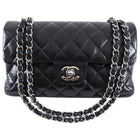Chanel Black Lambskin Small Classic Double Flap SHW