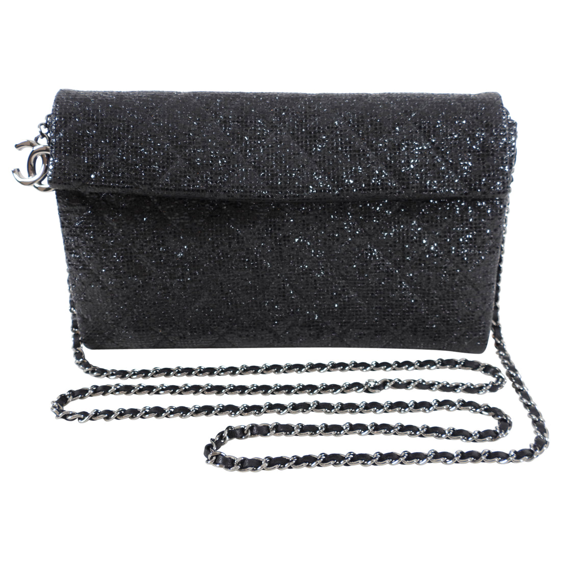 2.55 glitter crossbody bag Chanel Black in Glitter - 28714844