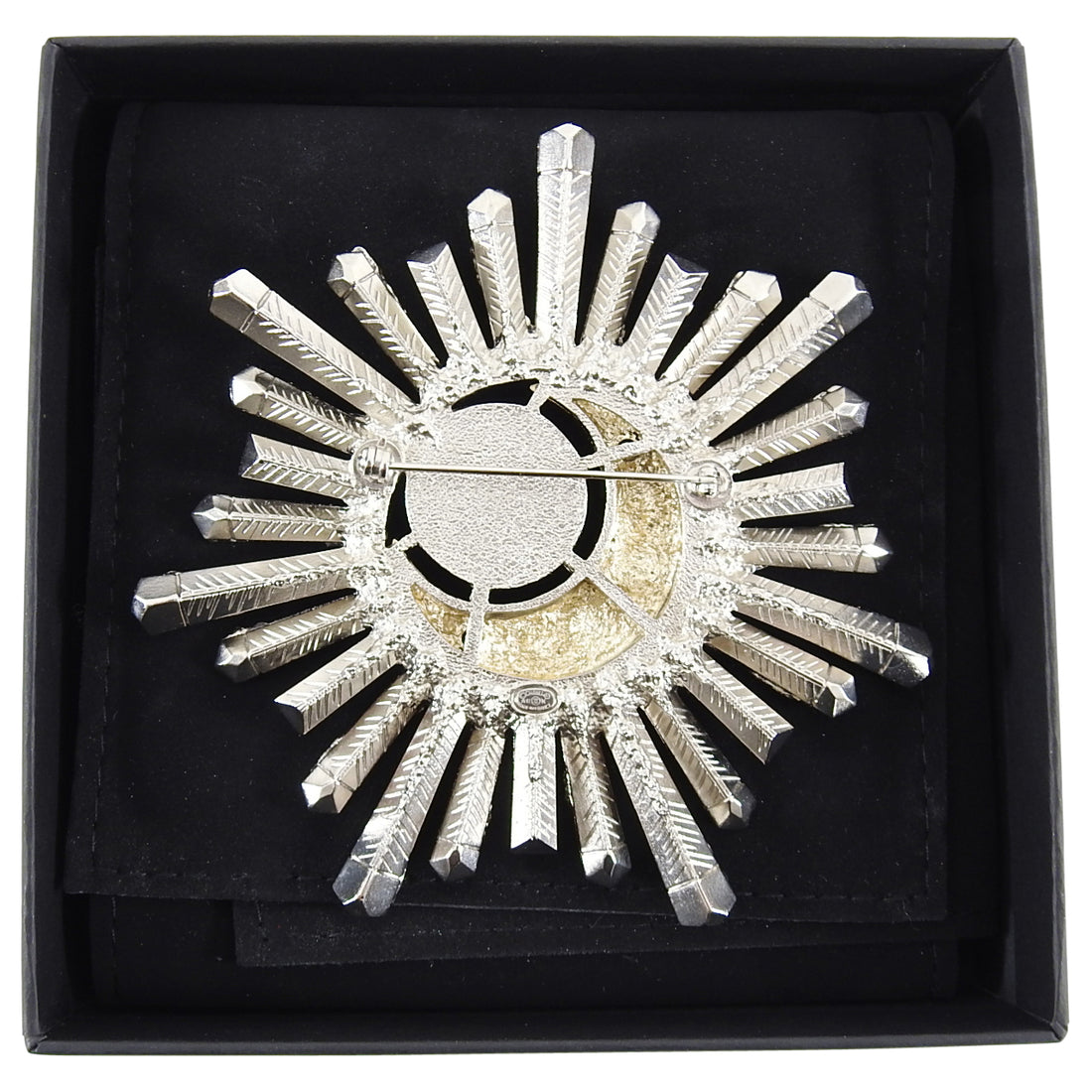 Chanel 17K Large Crystal Starburst Moon Comet Statement Pin – I