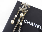 Chanel 20B Light Gold Crystal CC Strass Fringe Earrings