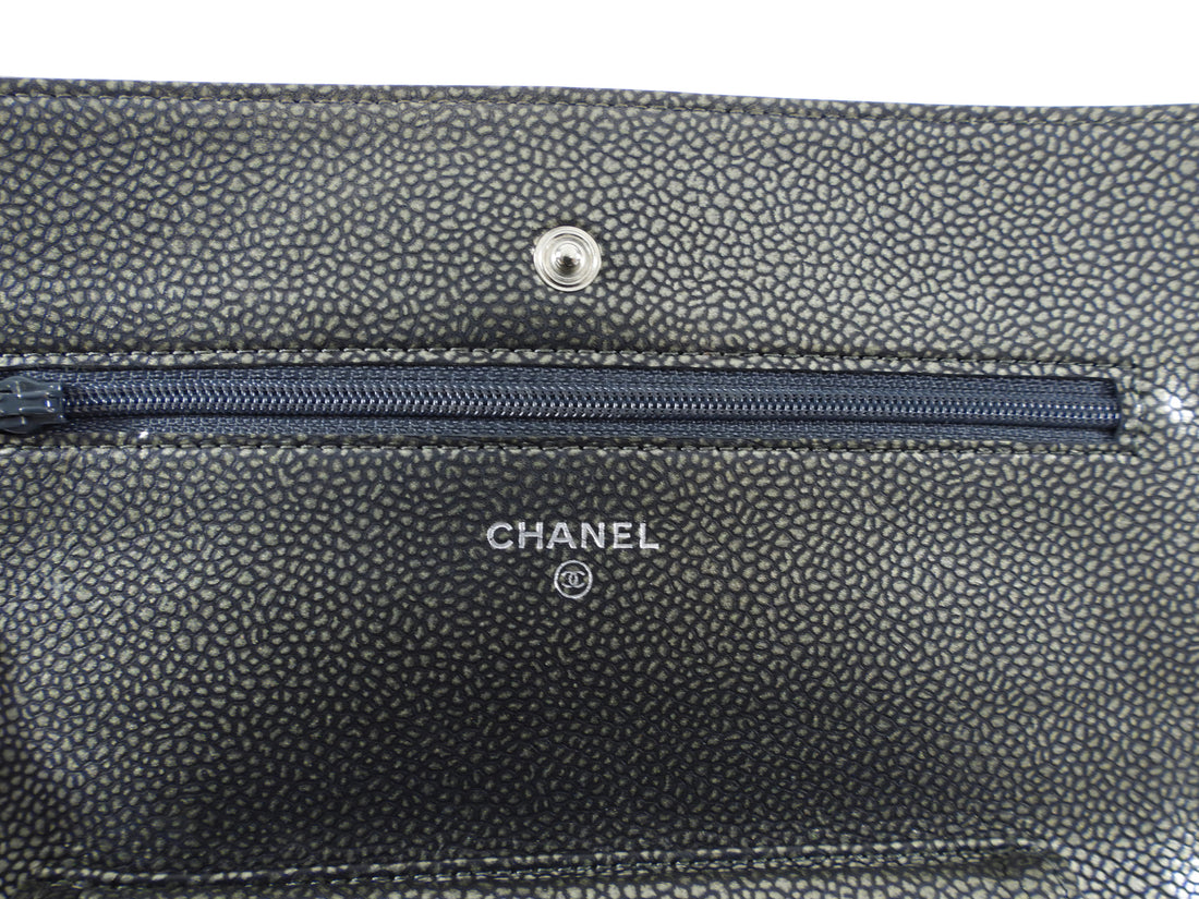 Chanel Small Quilted Melody Flap Purple Caviar Aged Gold Hardware