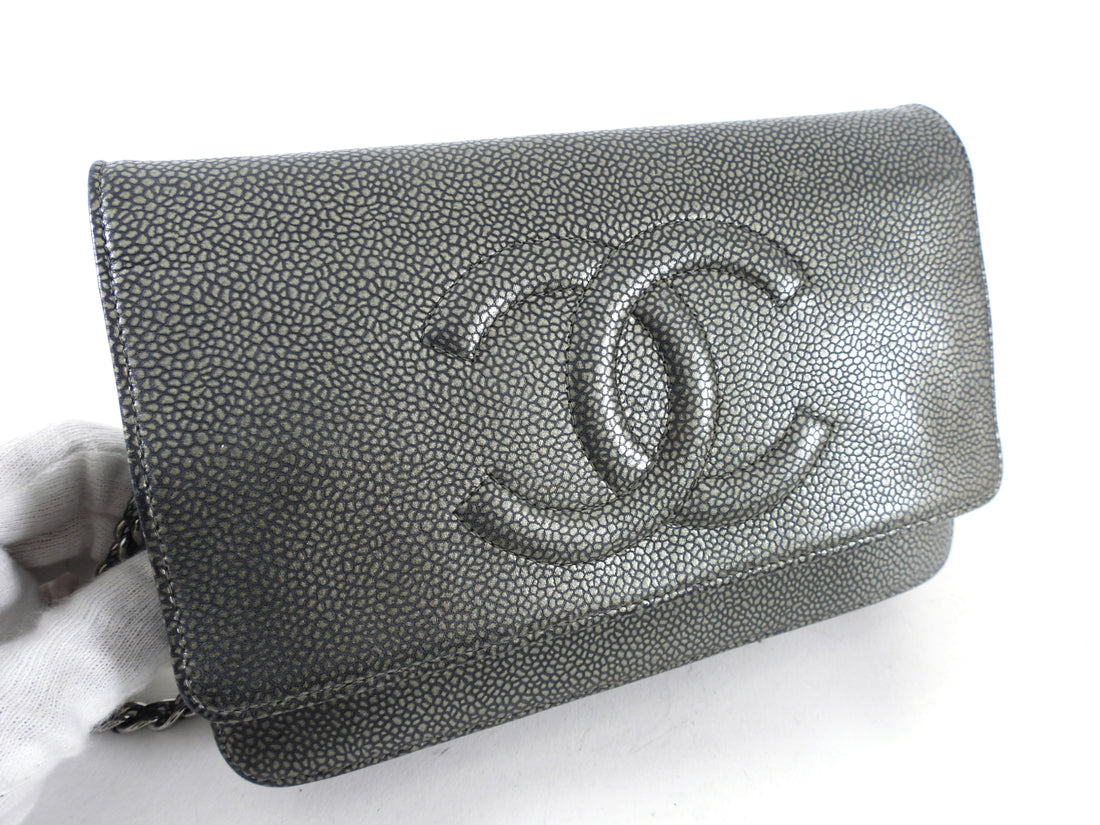 New Chanel Orange Patent Caviar Timeless Classic WOC Wallet on Chain B –  Boutique Patina