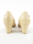 Chanel Beige Leather and Black Patent Cap Toe Mary Jane Shoes - 41