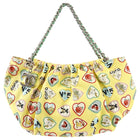 Chanel Vintage Yellow Canvas Heart Valentine Small Pochette Bag
