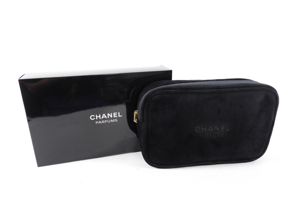 Chanel Parfums Black Velvet Cosmetic Pouch Bag – I MISS YOU VINTAGE