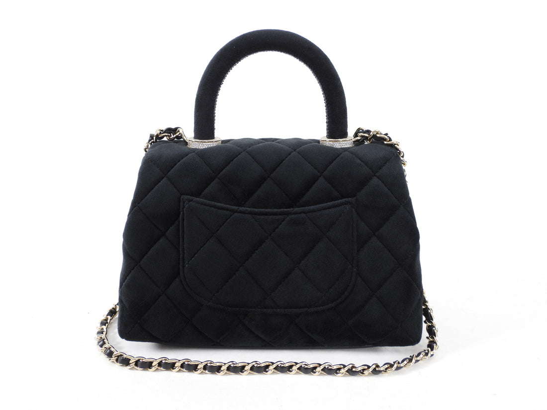 Chanel 2021 Velvet Strass Mini Top Handle Flap Bag – I MISS YOU VINTAGE