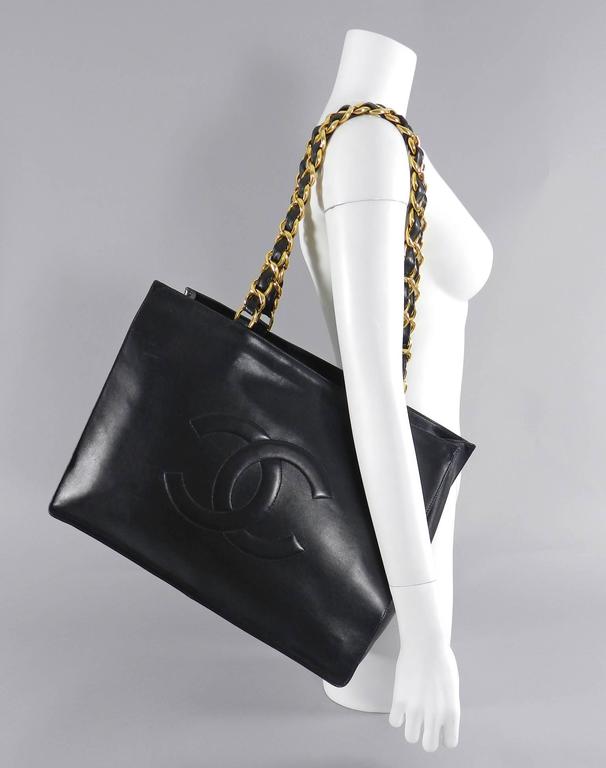 Chanel Vintage 1994 Large Smooth Lambskin CC Tote Bag – I MISS YOU
