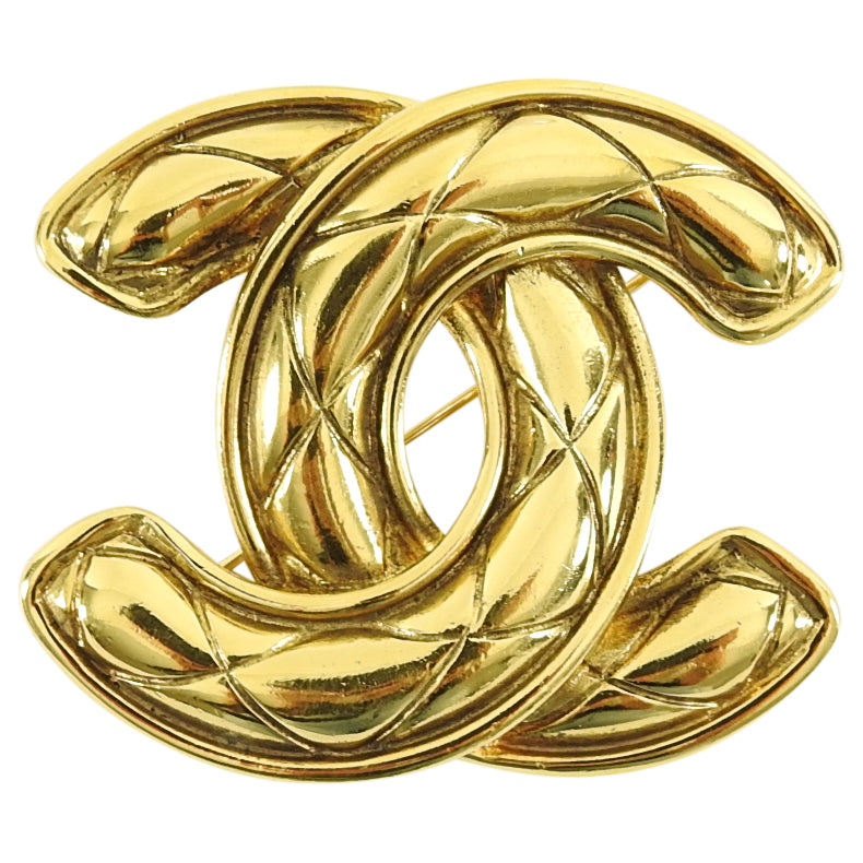 Chanel Vintage Chanel Gold Tone Triple CC Logo Pin Brooch