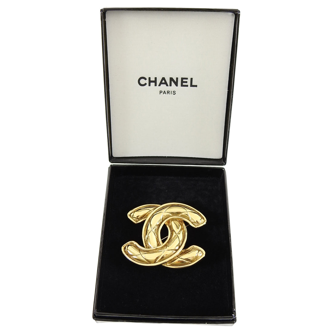 CHANEL CC Quilted Bag Motif Brooch Pin Gold-Tone Corsage 25 Accessories  00981