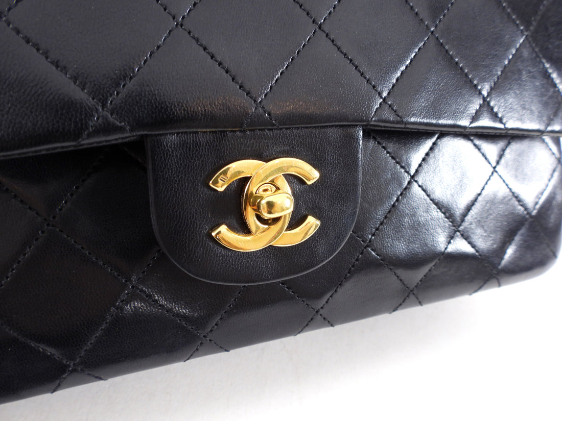 CHANEL Vintage Lambskin Double Medium Flap Bag 13286
