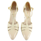 Chanel Vintage 1990's Beige T-Strap Curved Heel Shoes - 40