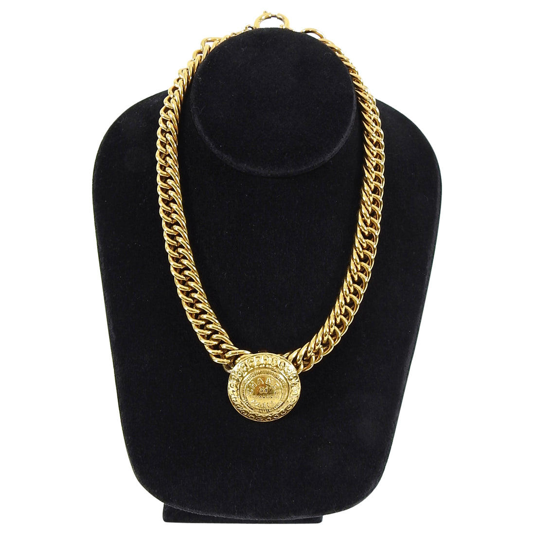 Chanel Vintage 1990's 31 Rue Cambon Medallion Chain Necklace