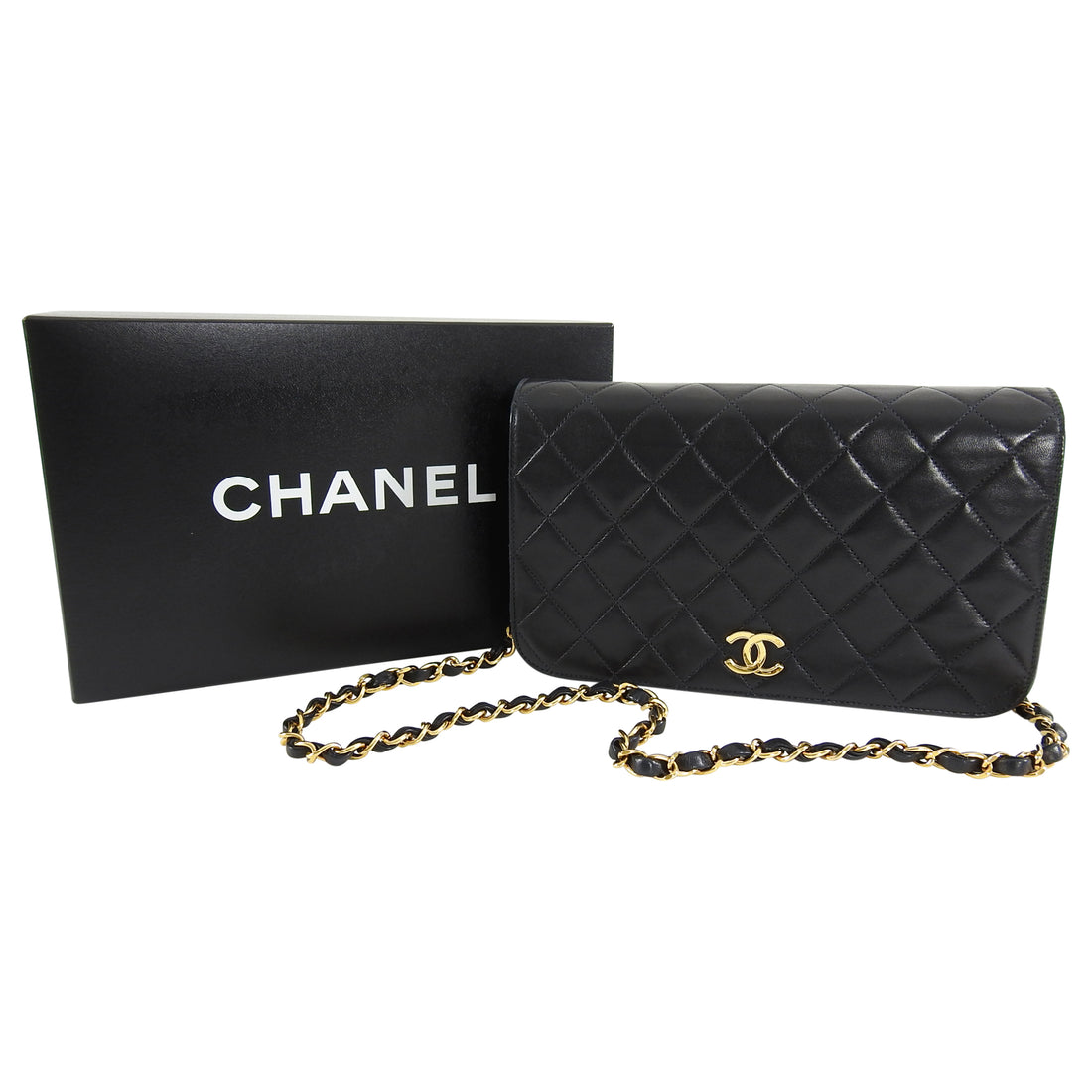 Chanel Vintage 1996 Black Quilt Chain Strap Shoulder Bag