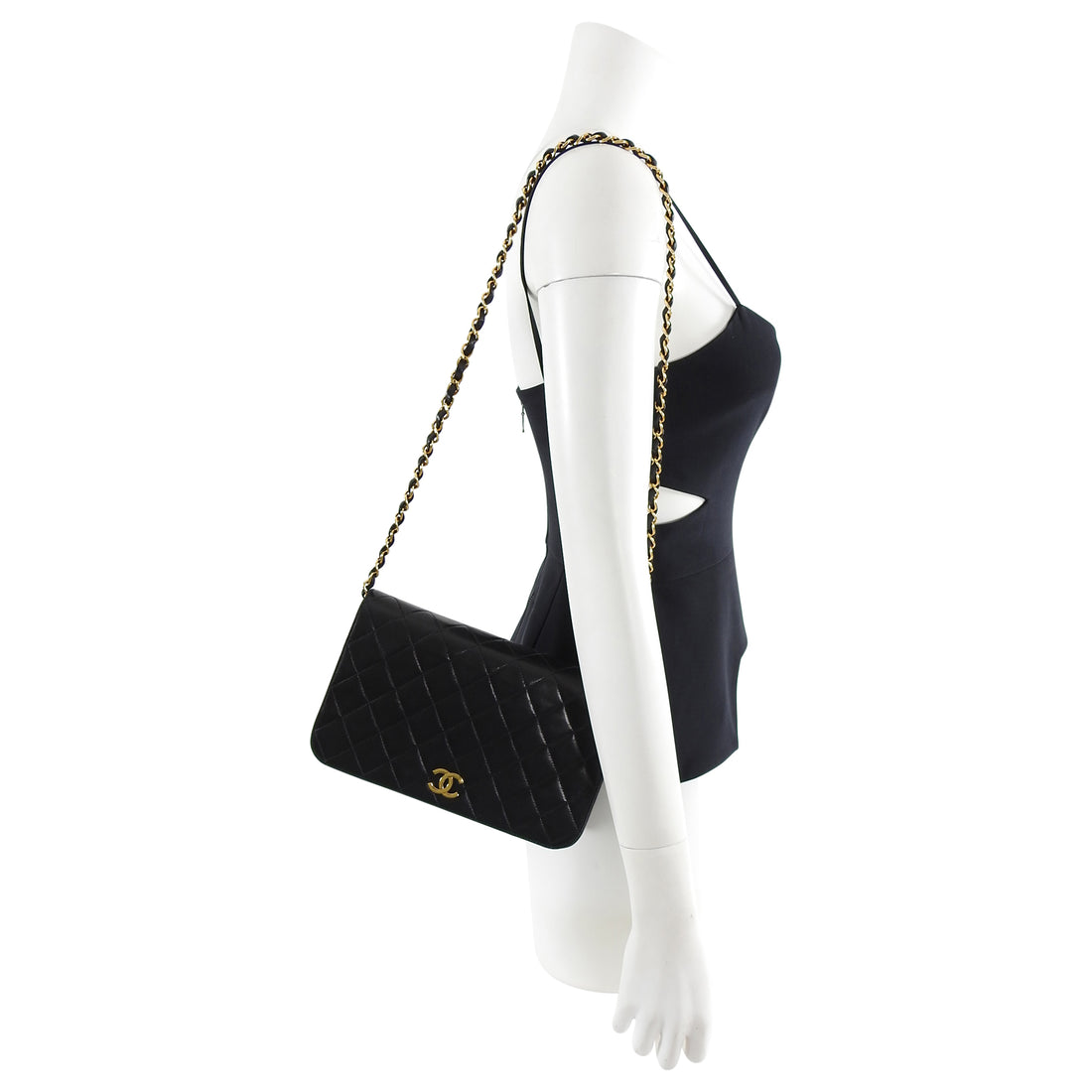 Chanel Vintage 1996 Black Quilt Chain Strap Shoulder Bag