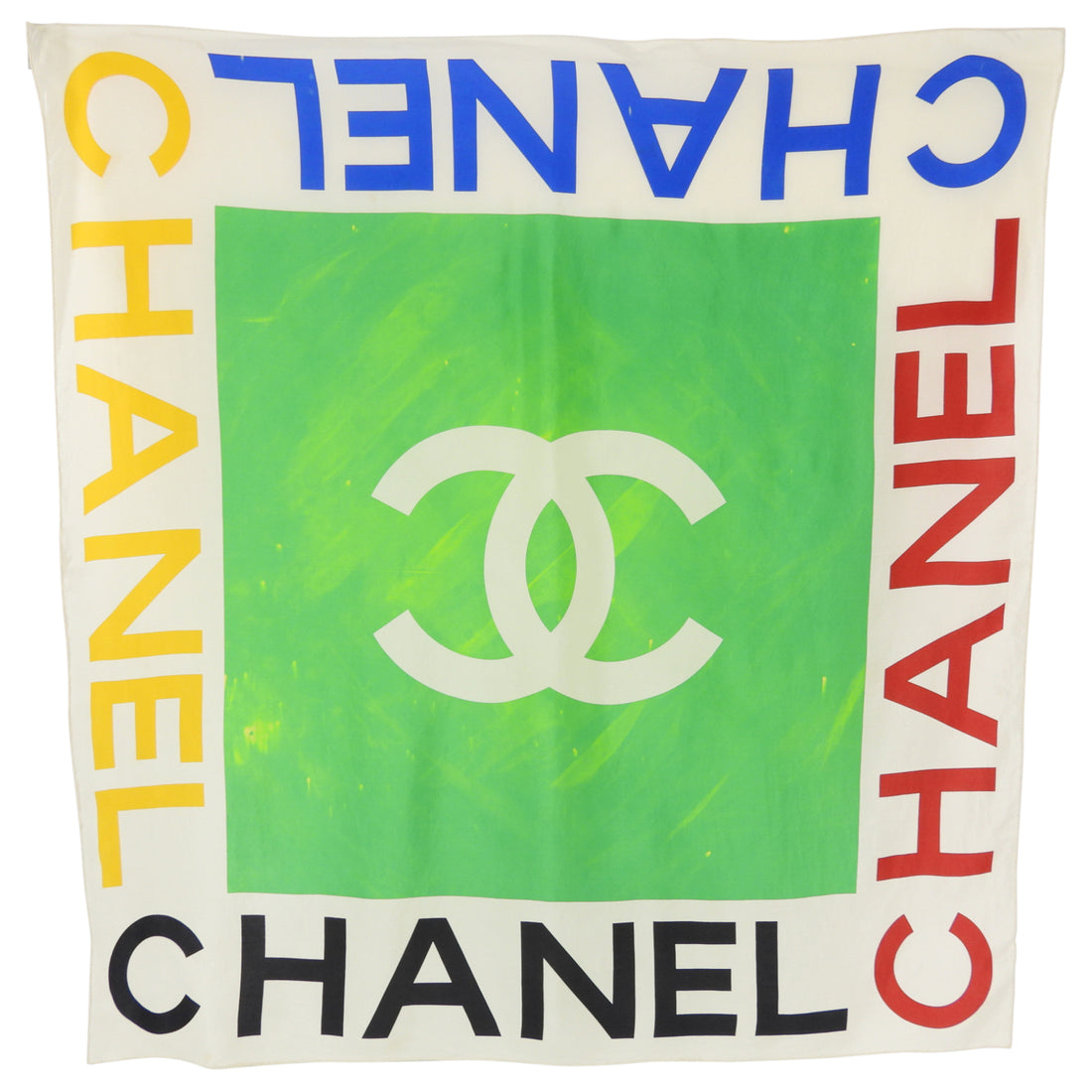 CHANEL Interlocking CC Logo Black Multicolor Scarf - Reems Closet