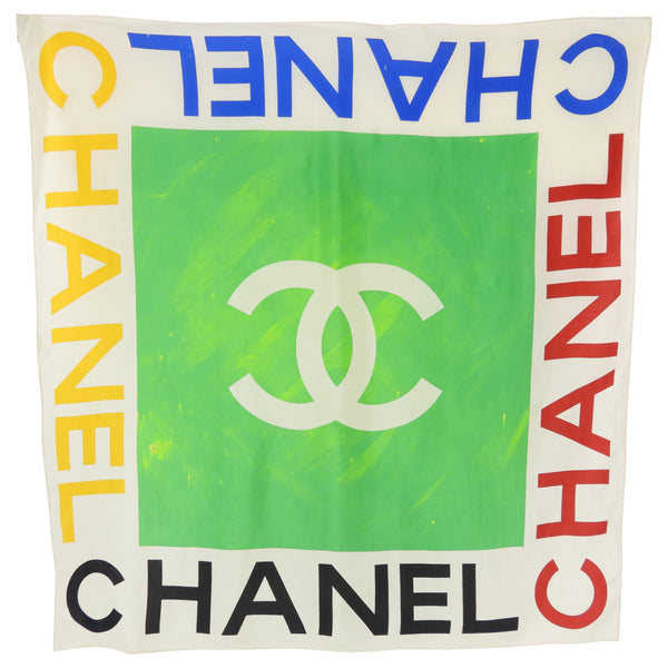 Chanel Vintage 1980's Graphic Multicolor Silk Scarf – I MISS YOU VINTAGE