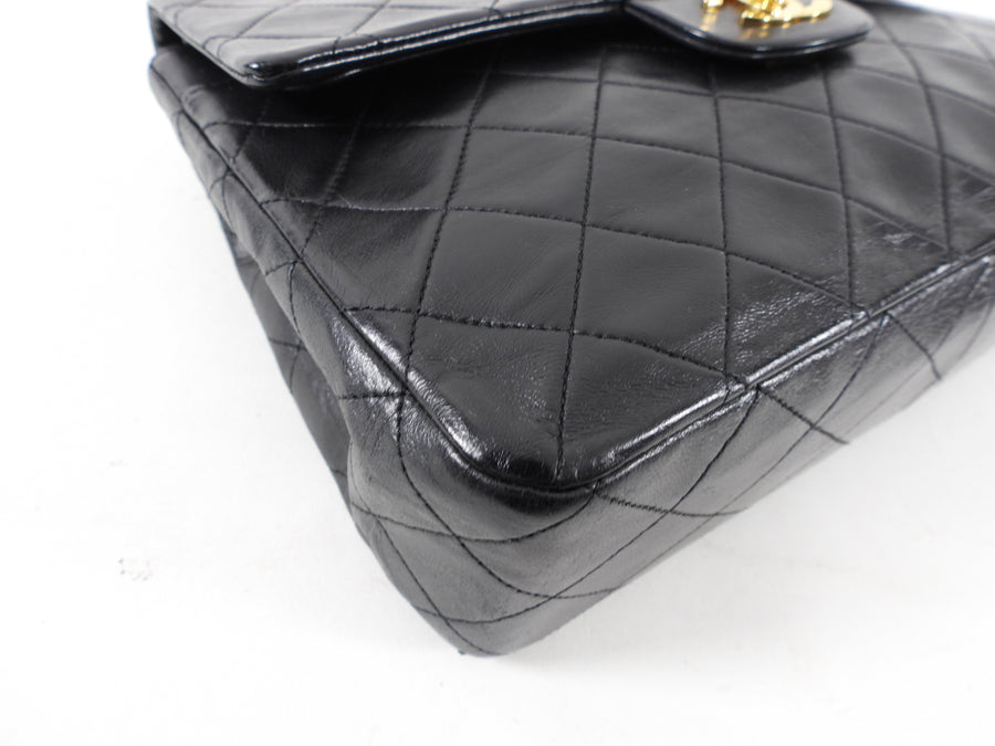 Chanel Vintage 1989 Black Lambskin Square Double Classic Flap Bag – I ...