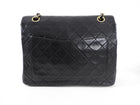 Chanel Vintage 1989 Black Lambskin Square Double Classic Flap Bag