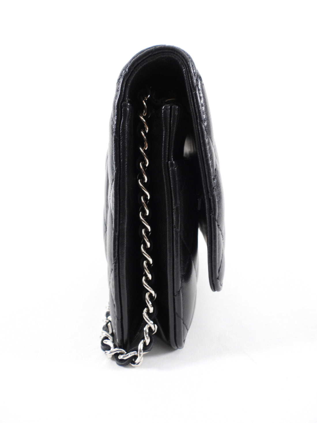 Chanel Black Lambskin Classic Wallet on Chain SHW