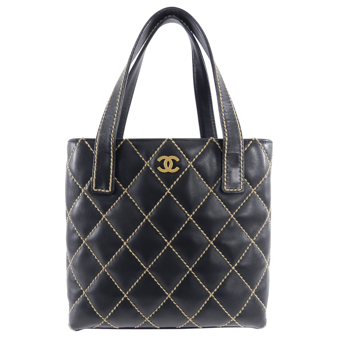 Chanel - Authenticated Wild Stitch Handbag - Leather Black Plain for Women, Very Good Condition