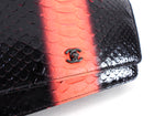 Chanel So Black and Neon Orange Python Wallet on Chain WOC