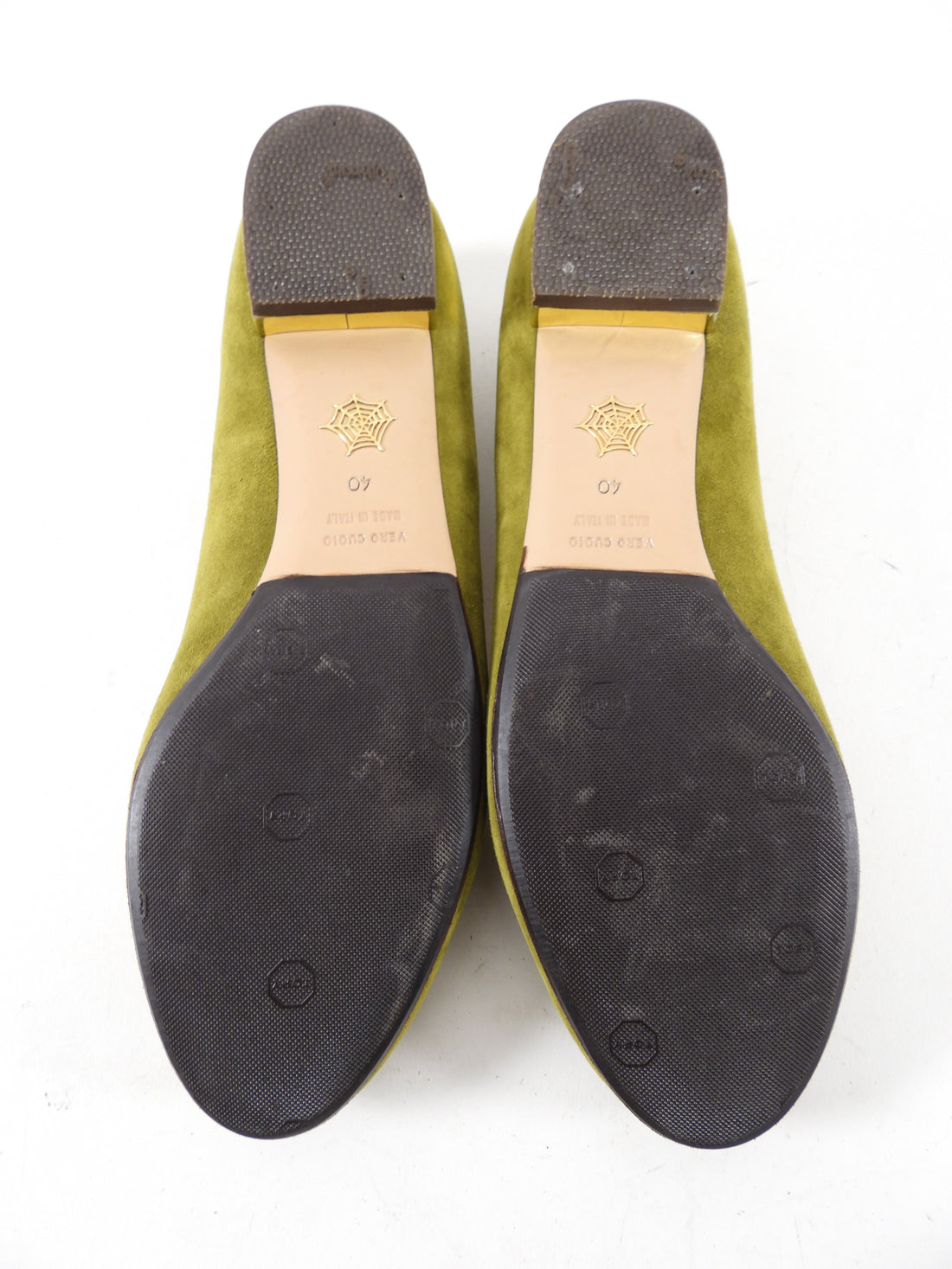 Charlotte Olympia Olive Green Suede Enamel Flats - 40