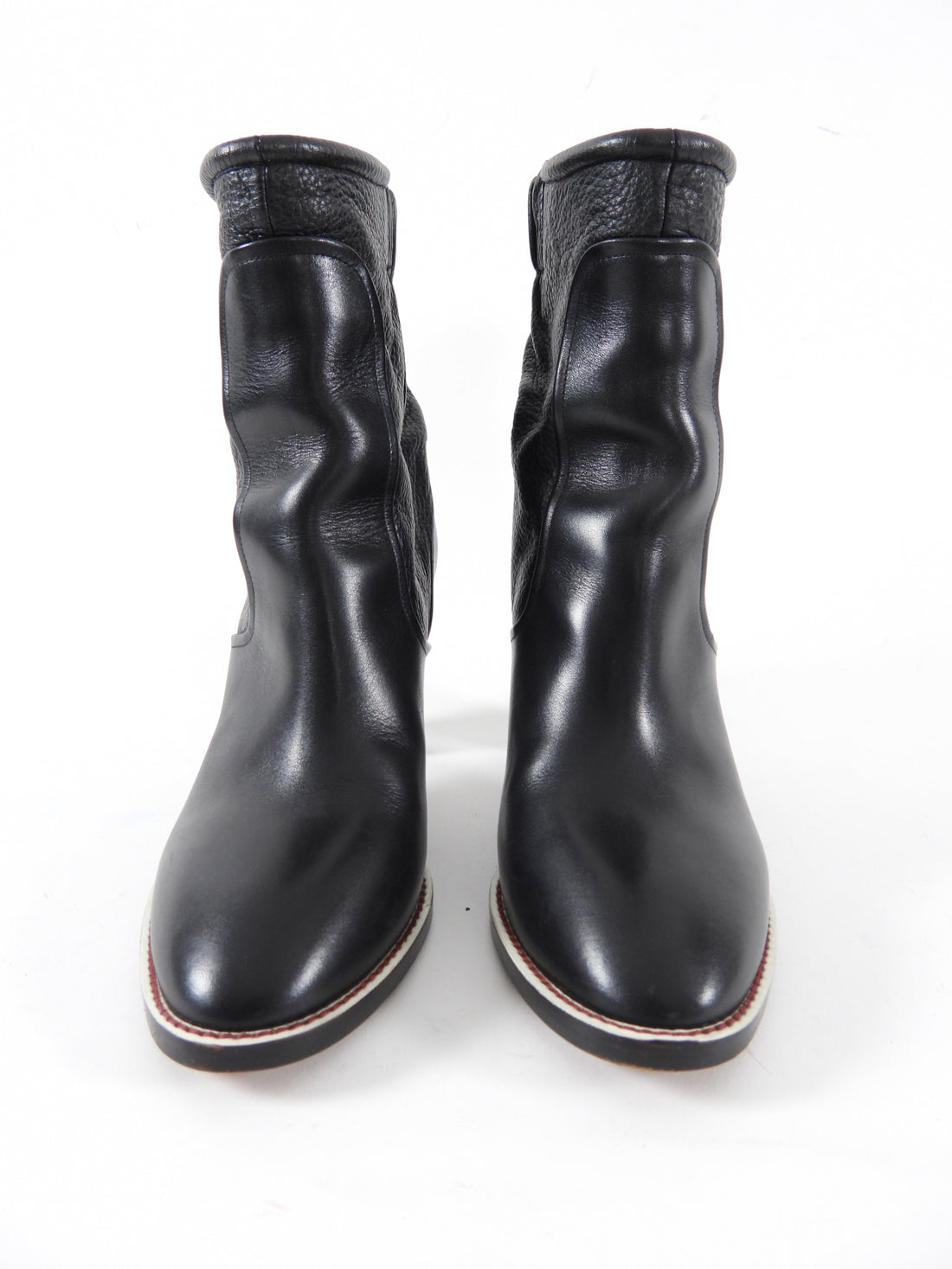 Chloe Black Leather Ankle Boots - 37.5