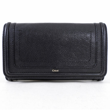 Chloe Paraty Black Leather Continental Wallet