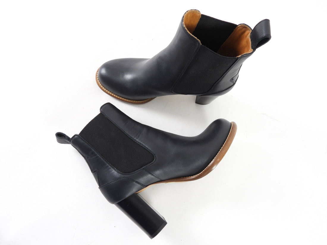 Chloe Black Smooth Leather Ankle Boots