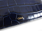 Chloe Navy Blue Embossed Leather Card holder Case
