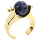 Chloe Architectural Cuff Bracelet with Lapis Stone