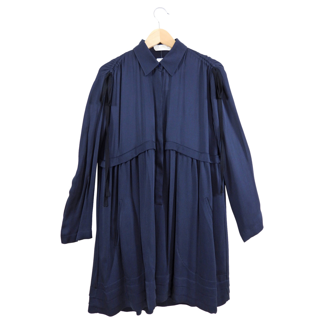 Chloe Navy Long Sleeve Empire Waist Dress - S I MISS YOU VINTAGE Chloe Navy Long Sleeve Empire Waist Dress - S I MISS YOU VINTAGE