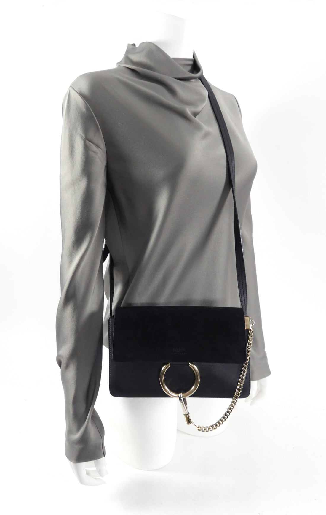 Chloe Faye Crossbody Bag Mini Black in Calfskin Leather - GB