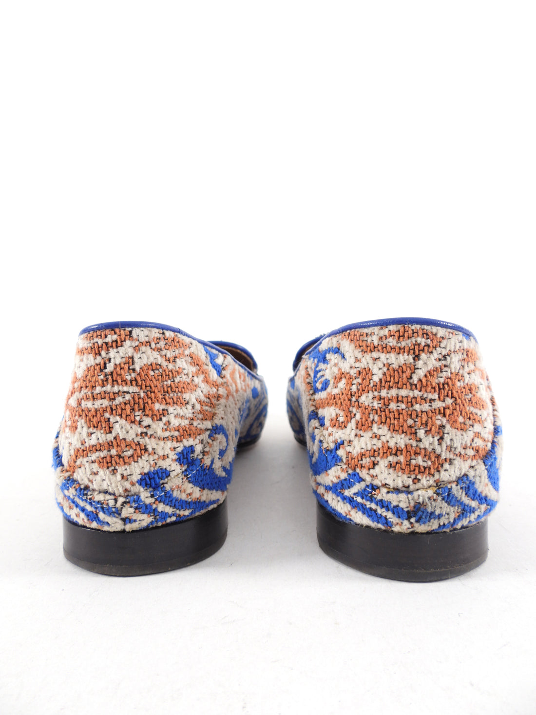 Chloe Blue Tapestry Flats with C Buckle - 7