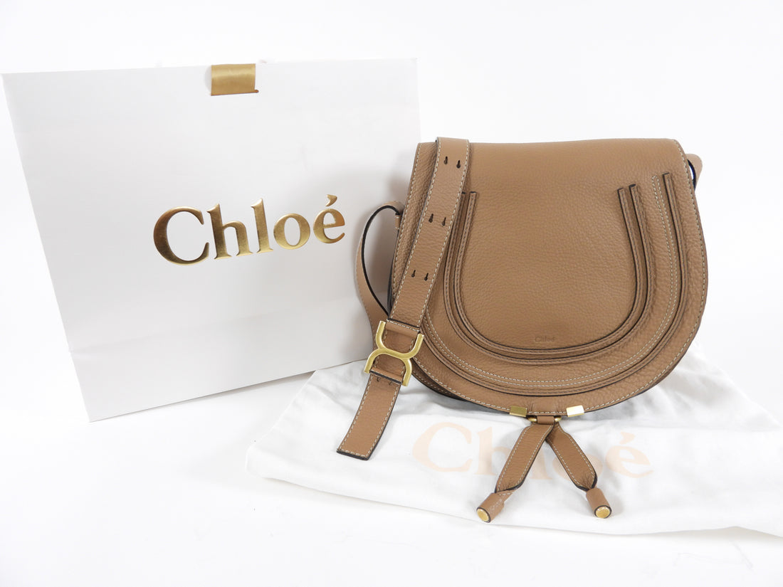 CHLOÉ: Marcie bag in grained leather - Hazel