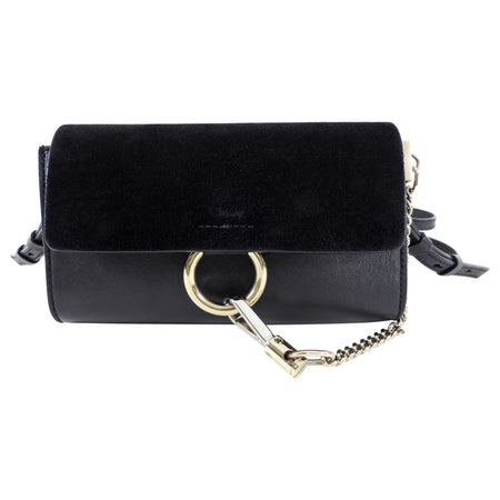 Chloe Black Mini Faye Wallet on Strap Crossbody Bag