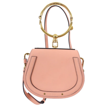 Chloe Light Pink Nile Bracelet Bag with Crossbody Shoulder Strap