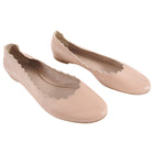 Choe Nude Scalloped Lauren Flat Shoes - 37