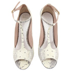 Chloe Ivory Python T Strap Chunky Heel Shoes - 38 / 7.5