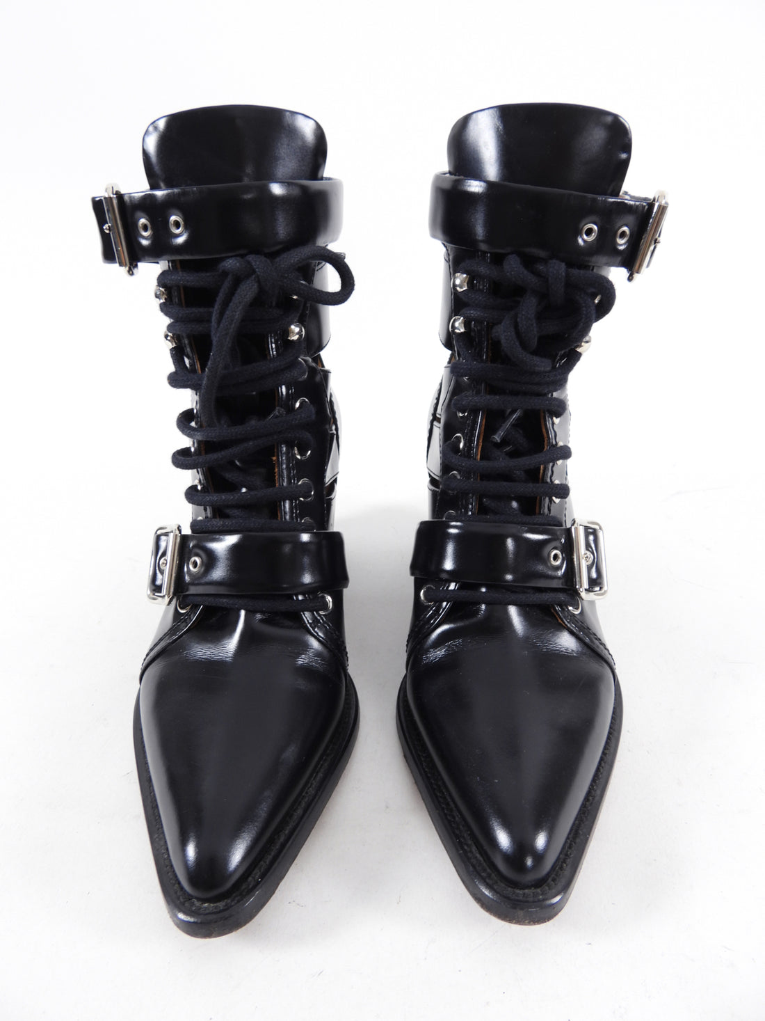 Chloe Black Rylee Lace Up Buckle Ankle Boots - 37 – I MISS YOU VINTAGE