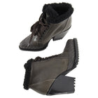 Chloe Rylee Shearling Pointy Lace-up Ankle Boots - 6  