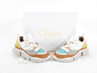 Chloe Turquoise White Yellow Sonnie Sneakers - 39 / USA 8.5