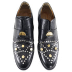 Chloe Black Slip On Oxfords with Gold and Silver Studs - 39