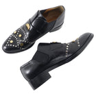 Chloe Black Slip On Oxfords with Gold and Silver Studs - 39