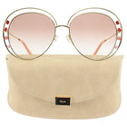 Chloe Large Oversized Round Sunglasses with Enamel Detail CE 169S